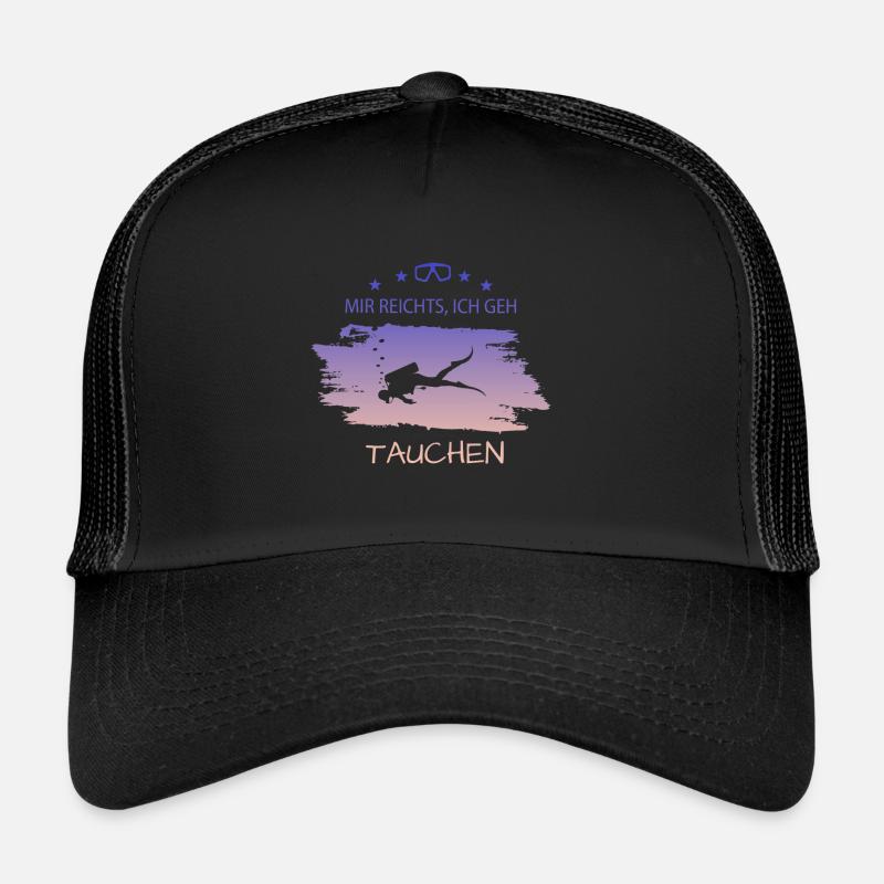 Tauchen Diving Taucher - Trucker Cap - Schwarz/Schwarz