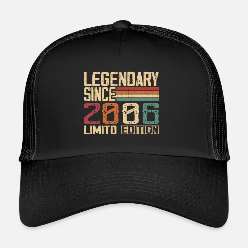 Original 2006 Vintage Geburtstagsgeschenk 2006 - Trucker Cap - Schwarz/Schwarz