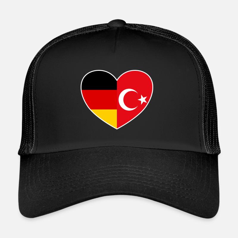 Germany - Turkey - Heart - Trucker Cap - black/black