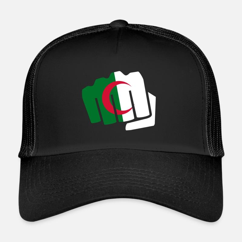 Algerien Algerier Fahne Flagge Faust Geschenk Trucker Cap