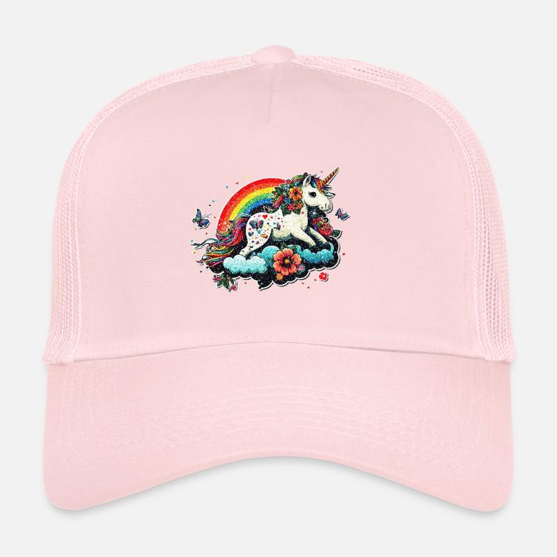 Cute Unicorn Rainbow, Cloud, Kawaii Style Trucker Cap