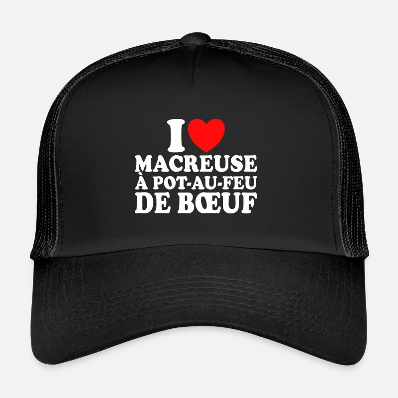Boucher I Love Macreuse À Pot-Au-Feu De Boeuf - Casquette trucker  - noir/noir