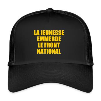 la jeunesse emmerde front national - Casquette trucker  - noir/noir - Devant