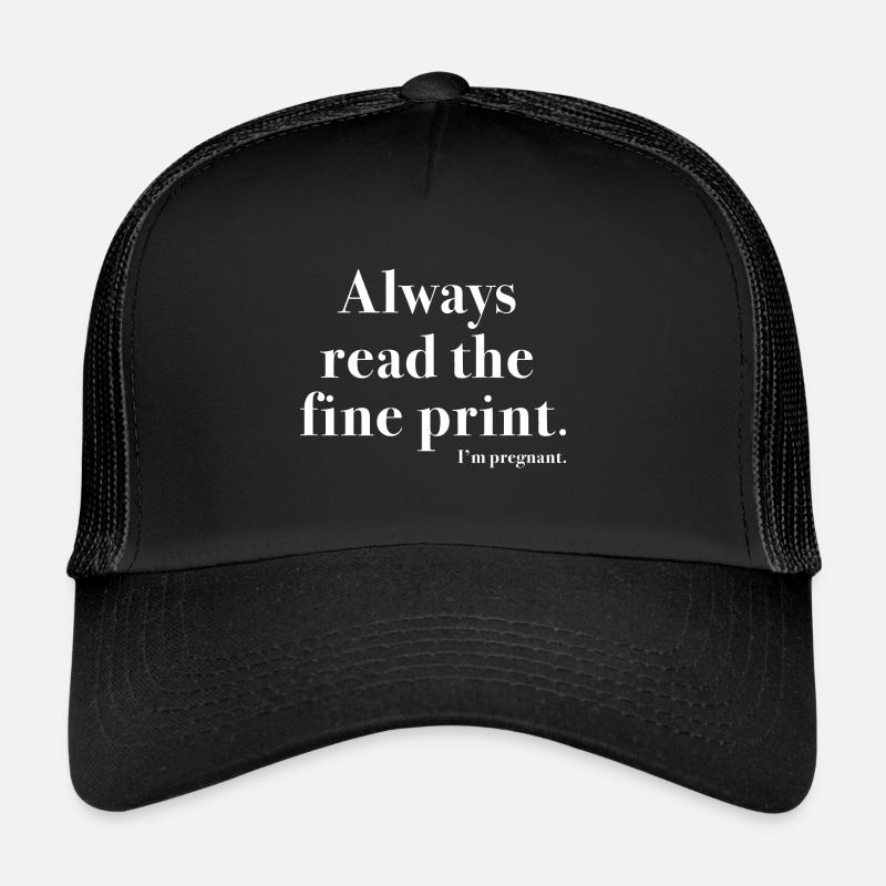 Enceinte en petits caractères - Casquette trucker  - noir/noir