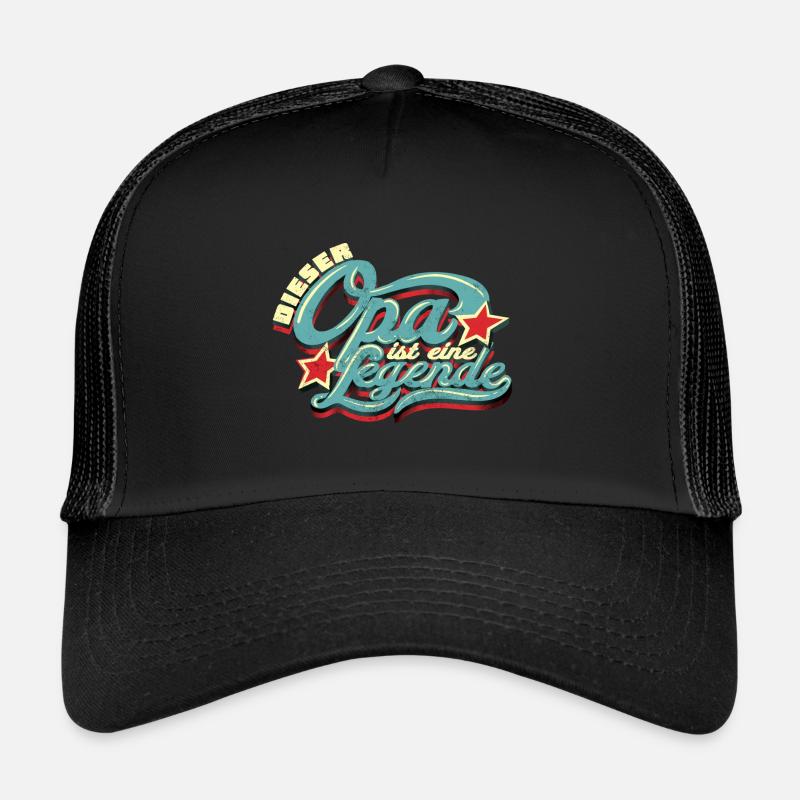 Opa eine Legende - Trucker Cap - Schwarz/Schwarz