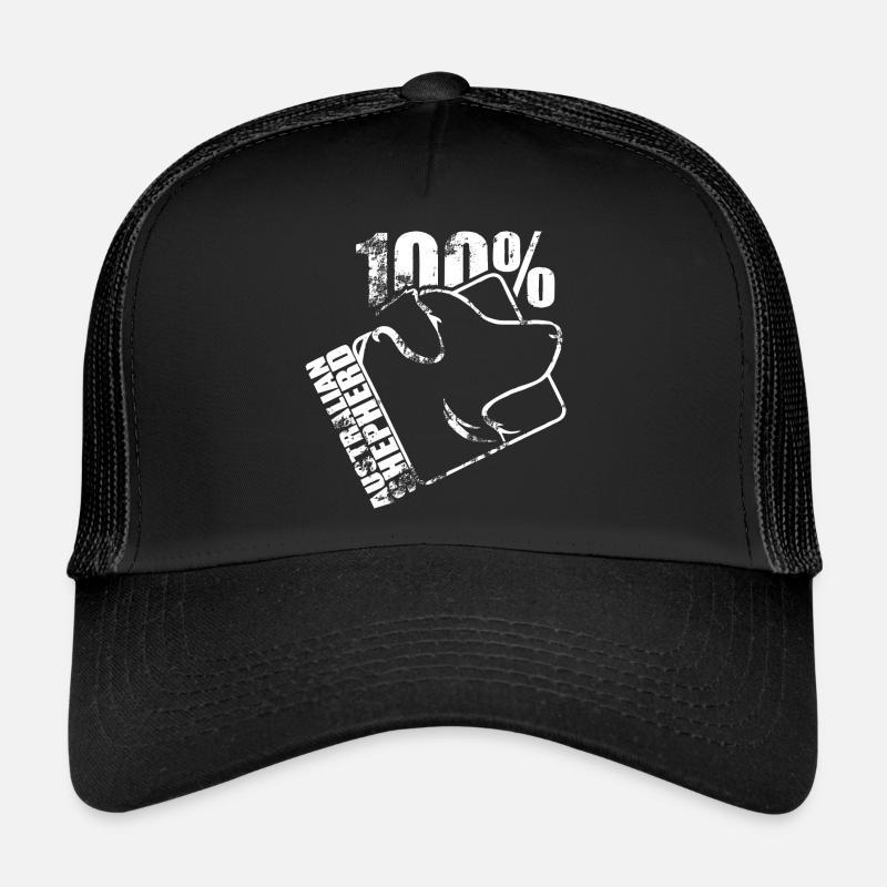 AUSTRALIAN SHEPHERD 100 - Trucker Cap - Schwarz/Schwarz