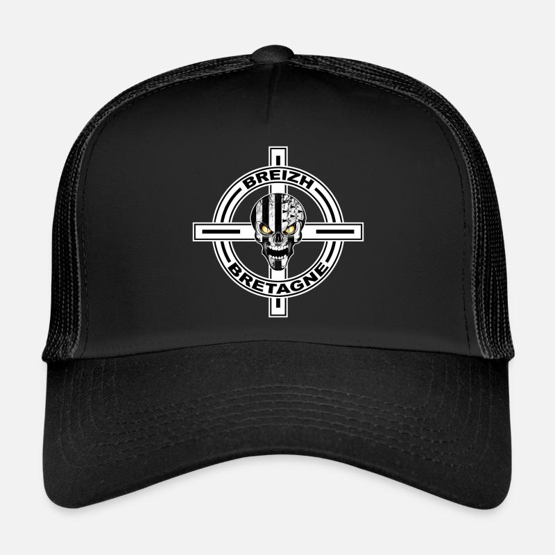 Breizh celtic cross - Casquette trucker  - noir/noir