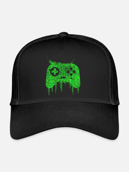 Gaming Gamer Nerd Gift Games Funny - Trucker Cap - black/black - Front
