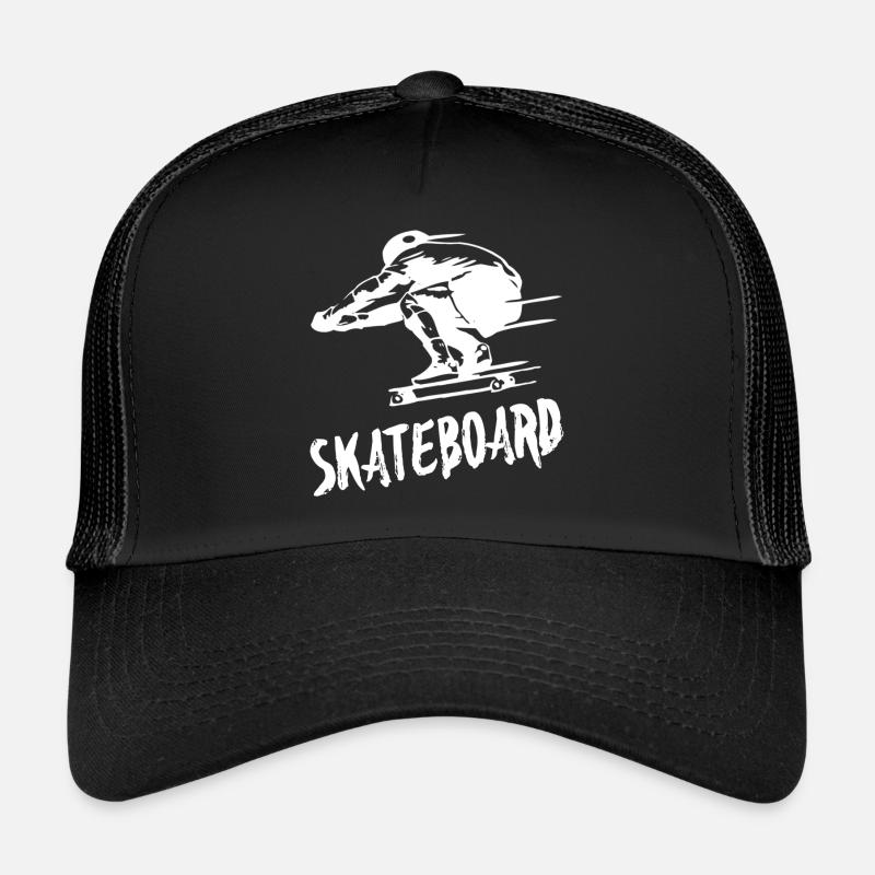 Skateboard - Trucker Cap - Schwarz/Schwarz