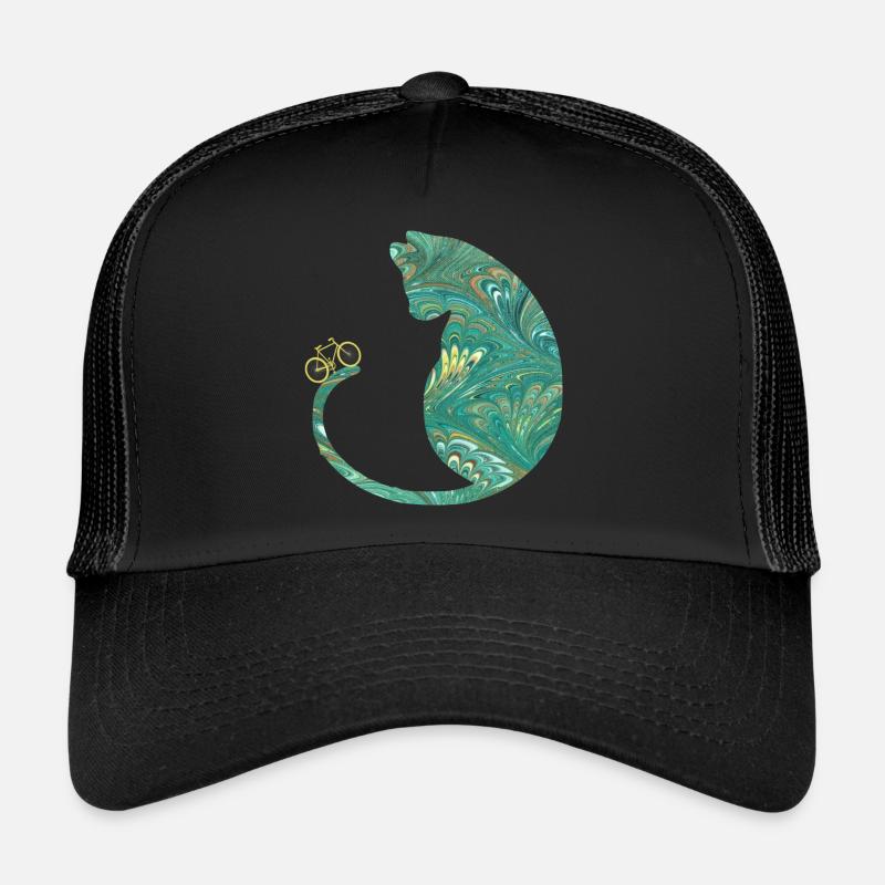 chat et vélo e 71 - Casquette trucker - noir/noir