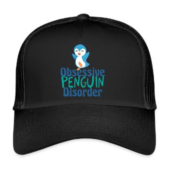Nette obsessive Pinguin-Störung - Trucker Cap - Schwarz/Schwarz - Vorne