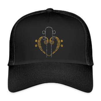 Bass Keys and Bass Guitar - Trucker Cap - black/black - Front