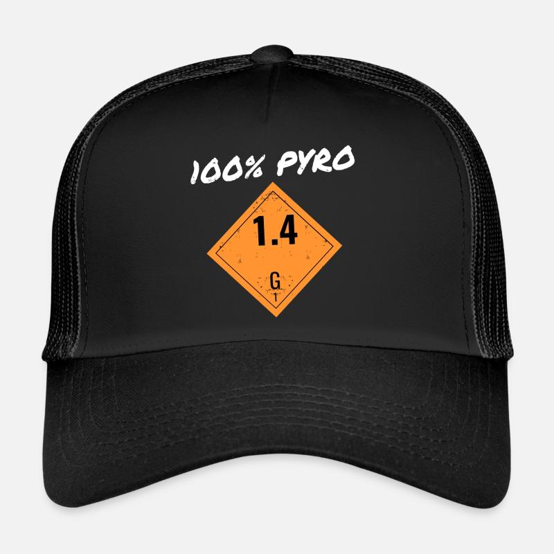 Feu d'artifice du Nouvel An Pyro - Casquette trucker  - noir/noir