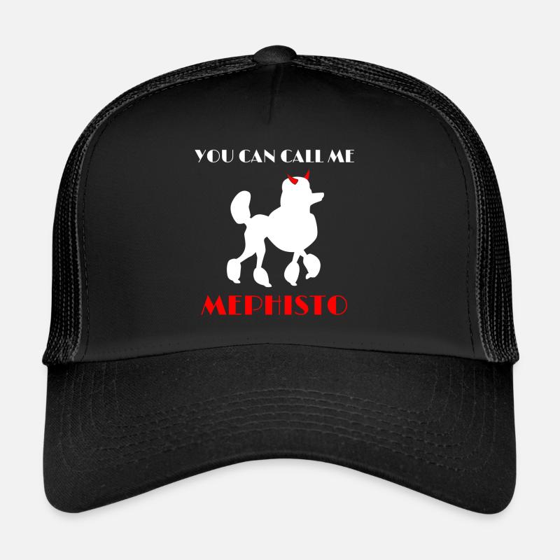 Caniche Mephisto Faust Goethe Sort Casquette trucker 