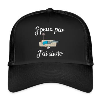 J'peux pas j'ai sieste - Casquette trucker  - noir/noir - Devant