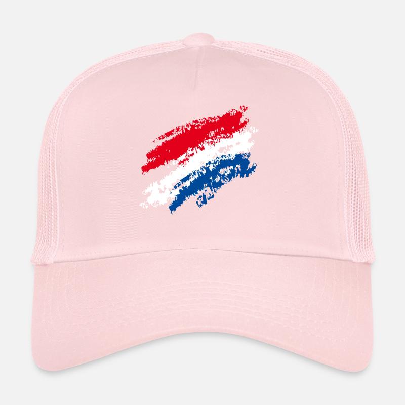 Netherlands flag / italic stripes - chalk Trucker Cap
