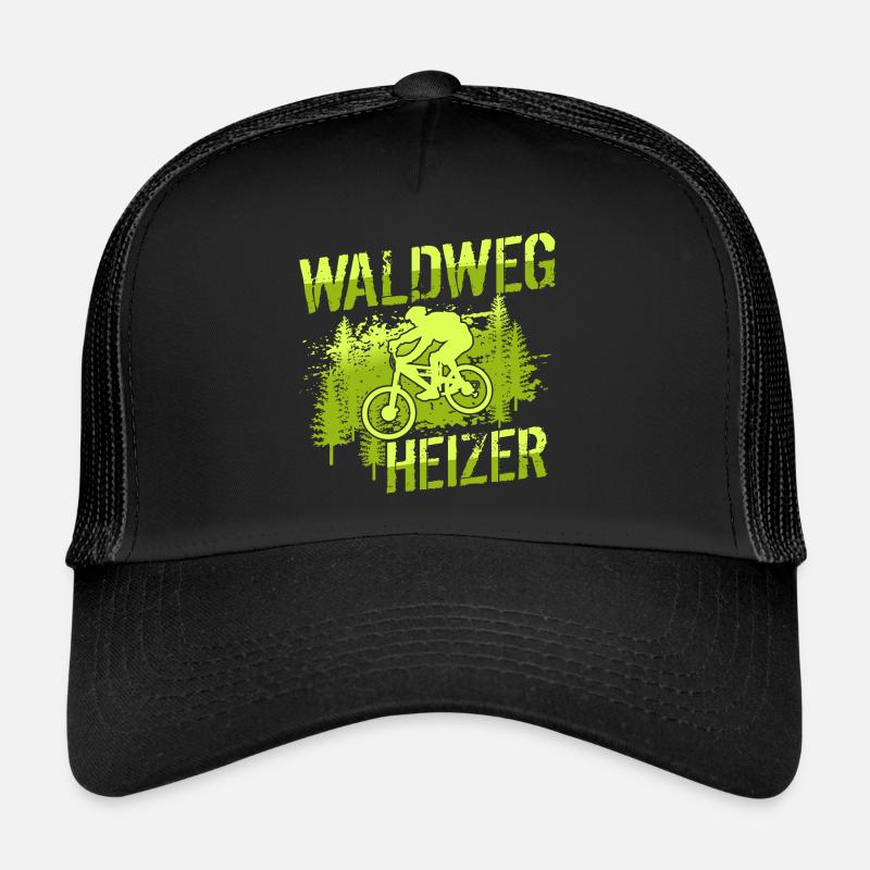 MTB Mountainbiker - Waldweg Heizer - Trucker Cap - Schwarz/Schwarz