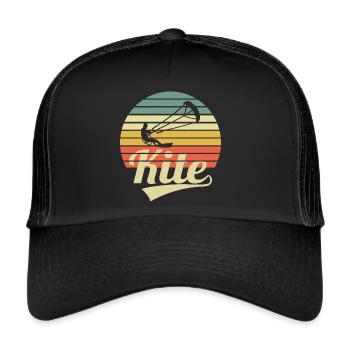 Kite Surfer Vintage Kitesurfing Kitesurfer Kiter - Trucker Cap - black/black - Front