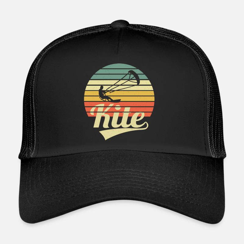 Kite Surfer Vintage Kitesurfing Kitesurfer Kiter - Trucker Cap - Schwarz/Schwarz
