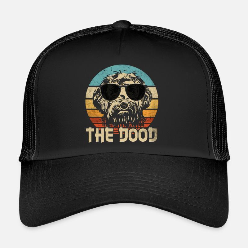 Goldendoodle Hund The Dood Lustig Retro Geschenk - Trucker Cap - Schwarz/Schwarz