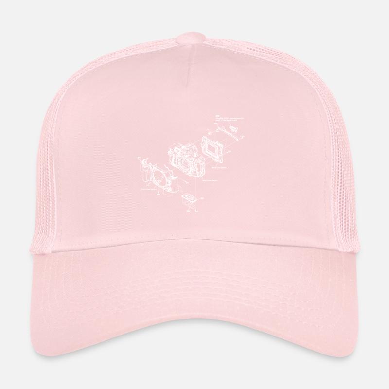 Retro Kamera weiss technische Illustration Trucker Cap