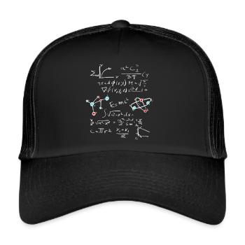 Physik Mathe Formel mit Atome und Moleküle - Trucker Cap - Schwarz/Schwarz - Vorne