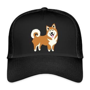Shiba Inu, Icelandic dog - Trucker Cap - black/black - Front