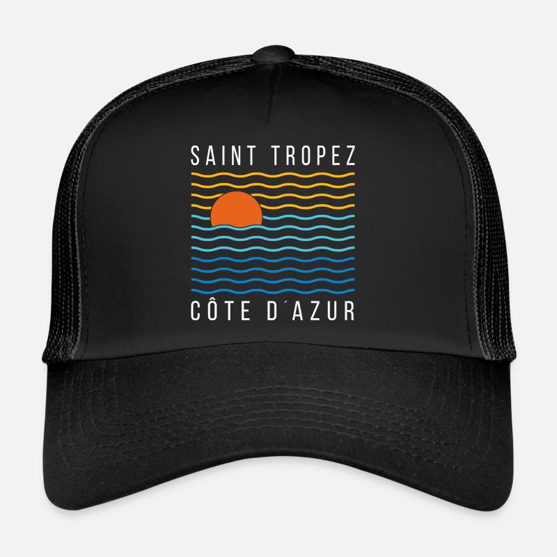 Saint Tropez Cote D’Été - Casquette trucker  - noir/noir