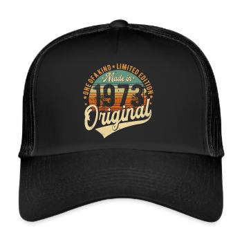 1973 Vintage Born Retro Vintage Birthday - Trucker Cap - black/black - Front