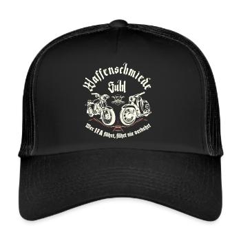 Waffenschmiede Suhl - Simson S51 - Schwalbe KR51 - Trucker Cap - Schwarz/Schwarz - Vorne
