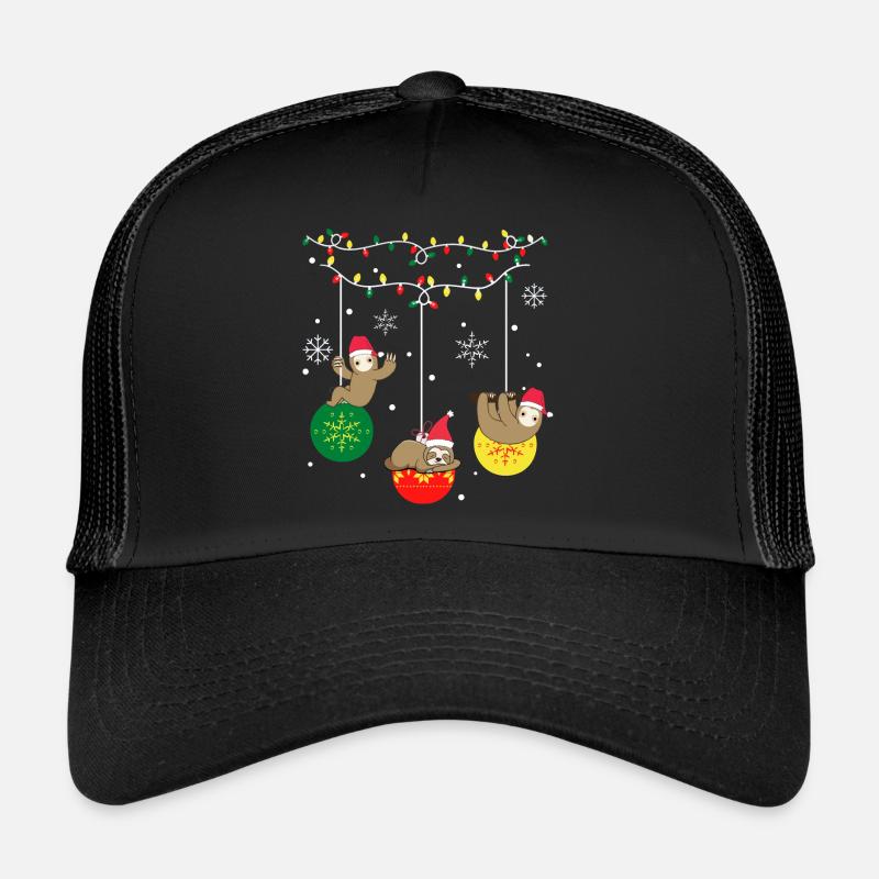 Faultier Weihnachten - Trucker Cap - Schwarz/Schwarz