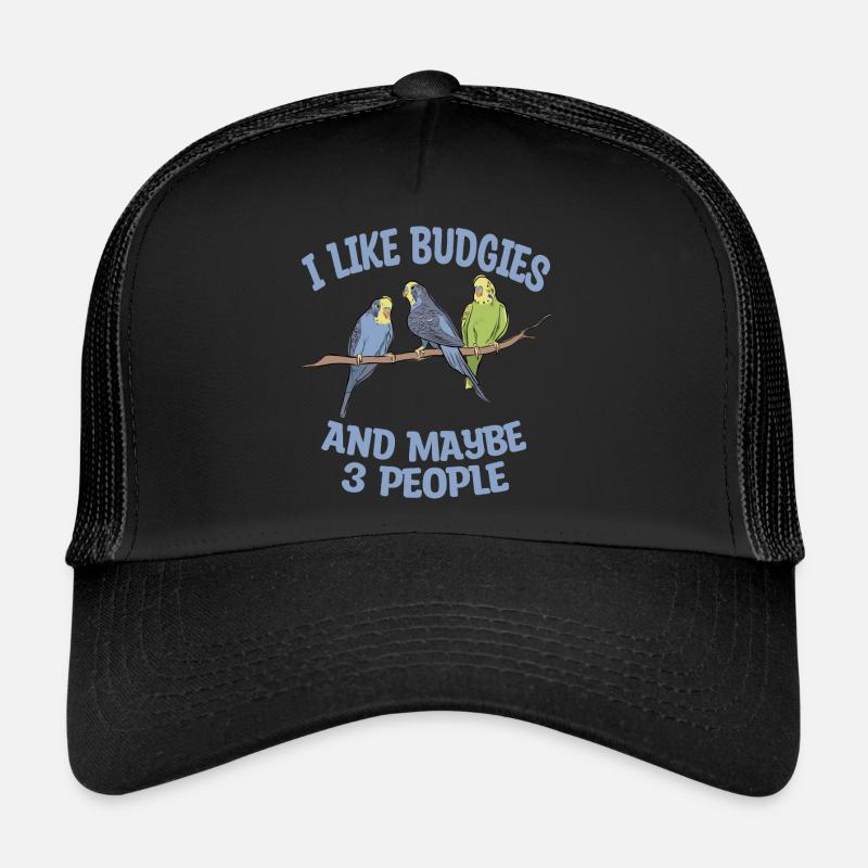 Wellensittich - Trucker Cap - Schwarz/Schwarz