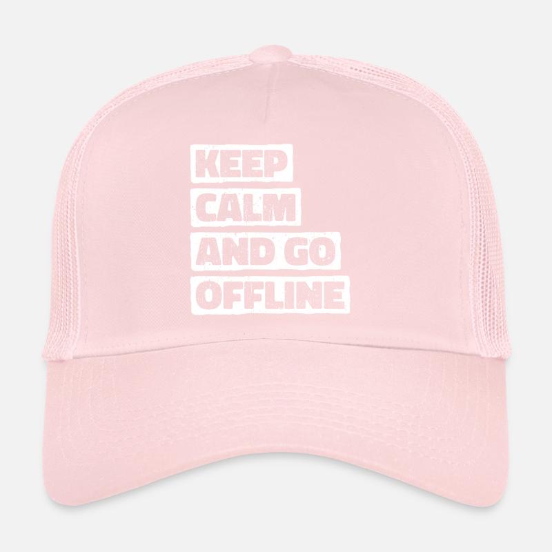 Keep Calm And Go Offline. Wandern Design Trucker Cap