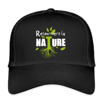 Retour vers la nature, autonomie et écologie - Casquette trucker  - noir/noir - Devant