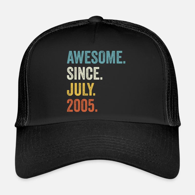 Awesome Since July 2005 17. Geburtstag - Trucker Cap - Schwarz/Schwarz