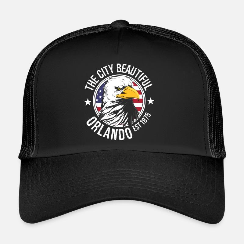 Orlando Floride - Casquette trucker  - noir/noir