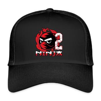 Kinder Ninja 2. Geburtstag Junge 2 Jahre alt - Trucker Cap - Schwarz/Schwarz - Vorne