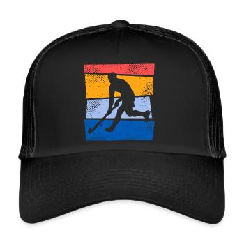 Joueur de hockey sur gazon rétro Joueur de hockey - Casquette trucker  - noir/noir - Devant