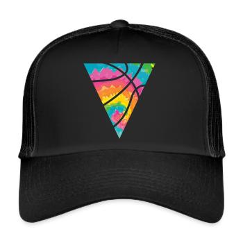Hippie Basketball Player Basketball Batik colorful - Trucker Cap - black/black - Front