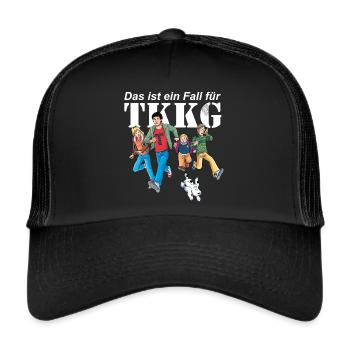 TKKG Das Ist Ein Fall Für TKKG Spruch - Trucker Cap - Schwarz/Schwarz - Vorne