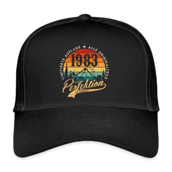 1983 Vintage Birthday Gift Idea Perfection - Casquette trucker  - noir/noir - Devant