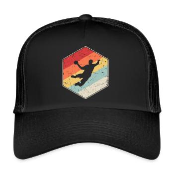Joueur de handball Rétro Joueur de handball Joueur de handball - Casquette trucker  - noir/noir - Devant