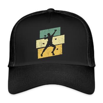 Bouldern Klettern Boulder Kletterer Bergsteiger - Trucker Cap - Schwarz/Schwarz - Vorne