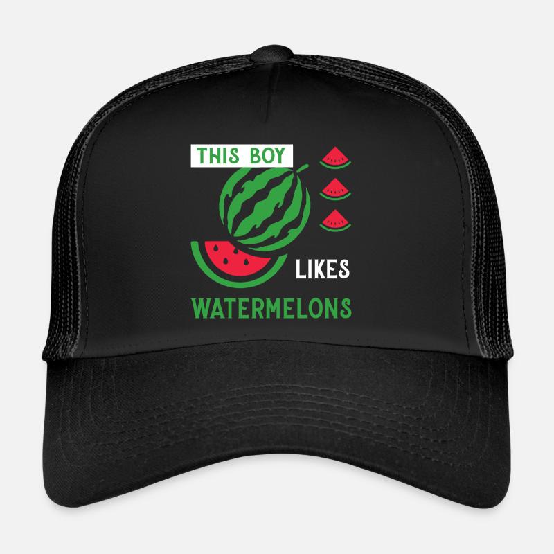 Garçon aime les pastèques fruits tropicaux d'été Casquette trucker 