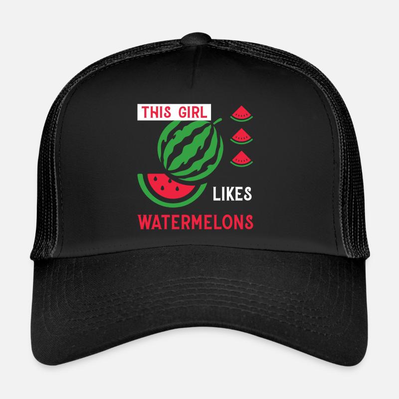 Fille aime les melons Fruits de pastèque d'été Casquette trucker 