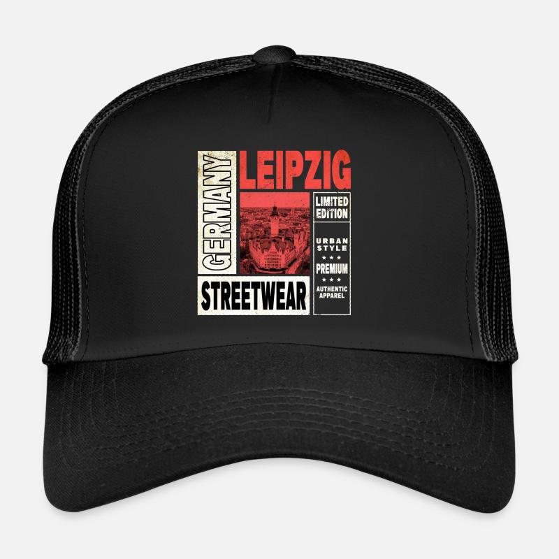 Leipzig Germany City Skyline Home Love Trucker Cap