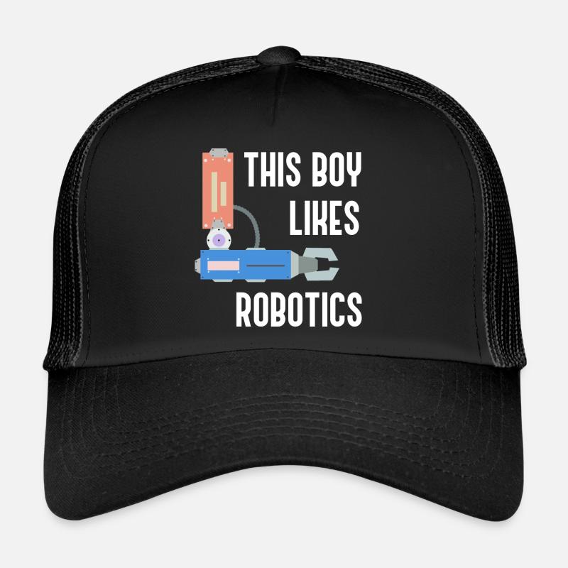 Junge mag Robotik ironisches Sprichwort Mechaniker Trucker Cap