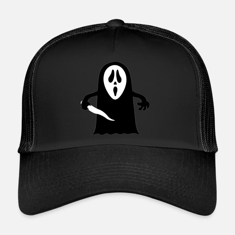 Boo Gesicht - Trucker Cap - Schwarz/Schwarz