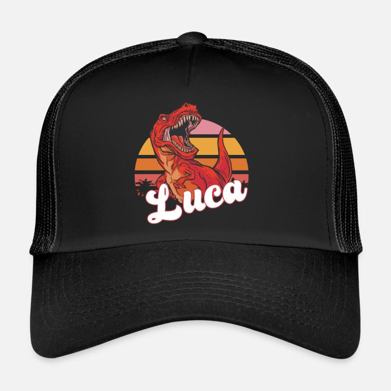 LUCA - Beau nom de garçon avec T-REX Dino Casquette trucker 