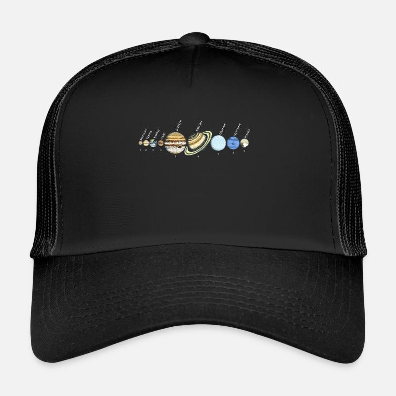 Système solaire Planètes astrophysiques, Système solaire - Casquette trucker  - noir/noir